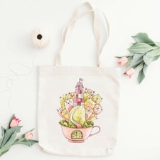 Shopping Bag di stoffa con stampa digitale casette-FANTASY-gatti-CACTUS