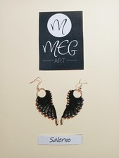 Orecchini neri o colorati per buco / buchi Artigianali fatti a mano in Macramè