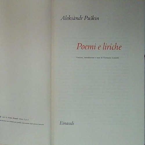 Puskin poemi liriche einaudi - puskin,