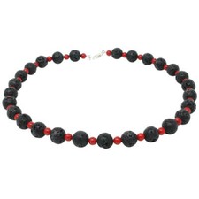 Collana lava corallo - &,