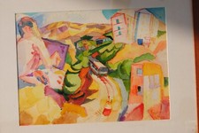 Mauro Masi 1920 - 2011 Dipinto tra Futurismo Paesaggio con Treno Firma Masi 65