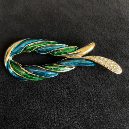 Spilla smaltata vintage - , blu