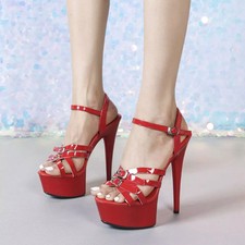 Sandali Rossi Con Tacco 16 Cm