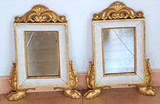 2 specchi in legno dorato, zampe di alloro e leone, XVIII secolo
