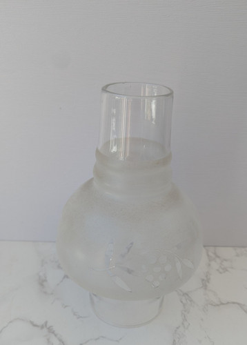 Vintage frosted clear - &, glass