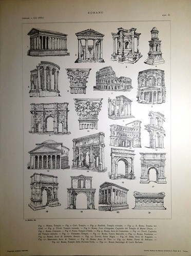 Stampa antica roma edifici - stampa,