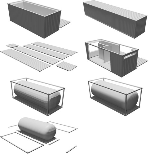 Modello container marittimo - container,