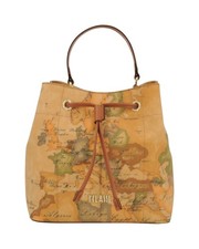 Alviero Martini Prima Classe - Borsa a Secchiello con Coulisse in Tessuto Geo Cl