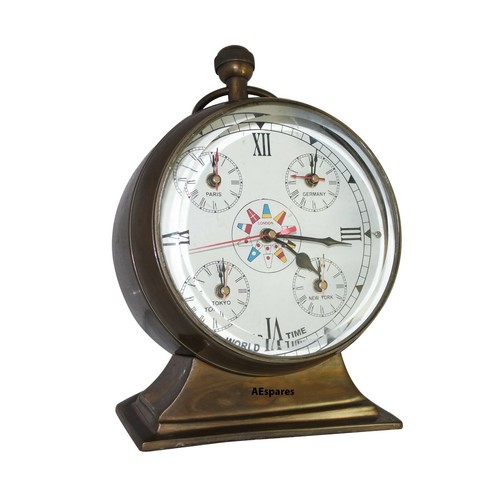 Vintage ottone orologio mondo - vintage,