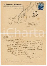 1950 TORINO Terenzio GRANDI - Il Pensiero Mazziniano *AUTOGRAFO DANNEGGIATO