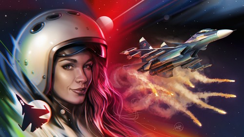 Pilota donna elmetto - pilota,