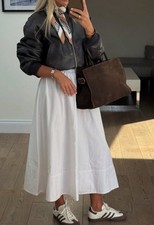 Gonna A Ruota Cotone Bianco