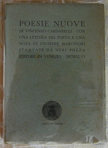 Cardarelli vincenzo poesie - cardarelli, vincenzo: