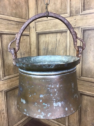 Vintage copper pot planter - pot, /