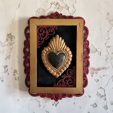 Cuore sacro ex-voto in cornice