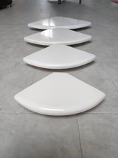 4 mensole angolari in legno massello laccate bianco