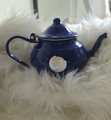 Teiera vintage smalto blu - in,