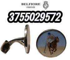 GEMELLI BELFIORE Argento 925 Idea Regalo Uomo Polo Cavallo Smalto 