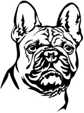 Adesivo BULLDOG FRANCESE - adesivi auto - sticker - testa bulldog #95
