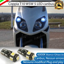COPPIA LUCI POSIZIONE 5 LED PER APRILIA SPORTCITY ONE T10 W5W CANBUS 6000K