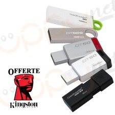PENDRIVE USB 3.0 KINGSTON CHIAVETTA 8 GB 16 GB 32 GB 64 GB 128 GB MEMORIA DTIG4
