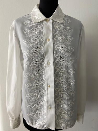 Camicia bianca ricamata - , |
