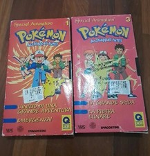 2 VHS Pokemon Italiano - 1998 DeAgostini Nintendo - 4 Episodi - Vintage Rare