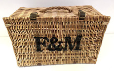BIG FORTNUM & MASON CESTO PORTAOGGETTI IN VIMINI F&M CUSTODIA CESTO 50X33X22cm BE15