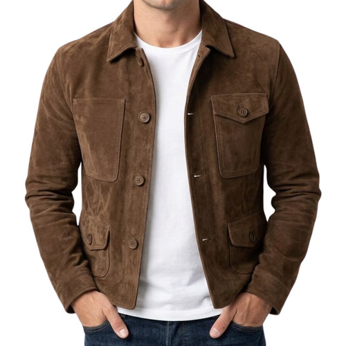Giacca uomo marrone - , pelle
