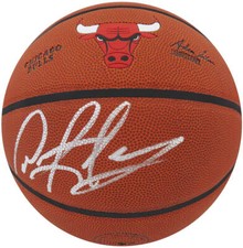 Dennis Rodman firmato Wilson Chicago Bulls logo NBA basket - (SCHWARTZ COA)