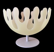 Centrotavola portafrutta porta frutta moderno da tavolo metallo cromato design