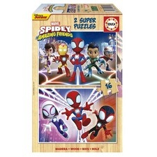 Educa - Spidey e i suoi fantastici amici | Set di 2 puzzle di legno per bam WsZ0