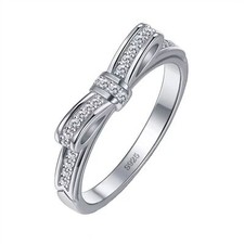 Anello design fiocco argento sterling e zirconi