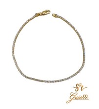 Bracciale Tennis 18cm in ORO GIALLO con Zirconi  18 KT 750% List. 495€