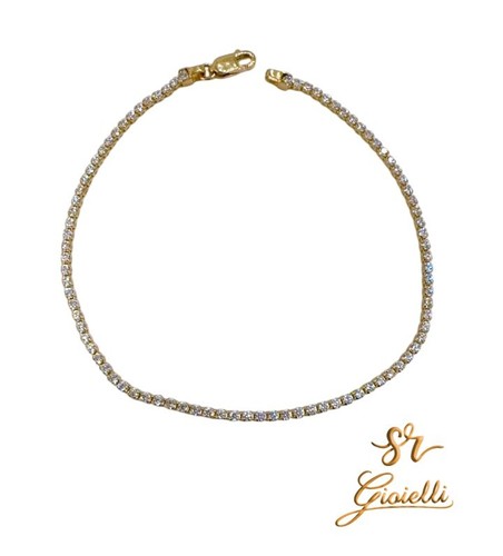 Bracciale tennis 18cm oro - tennis,