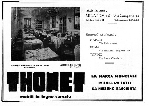 Pubbl 1930 thonet - thonet, legno