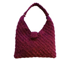 borsa bohemian invernale uncinetto crochet artigianale viola amaranto vinaccia