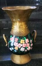 PORTA OMBRELLI OTTONE ANFORA DECORATO INVECCHIATO