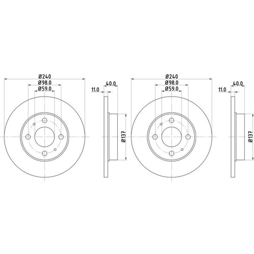 Dischi freno hella pagid ø - 2,