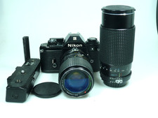 Nikon EM Tokina 35-105+80-200 attrezzatura reflex analogica