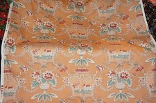 Country house style orange garden urns swags flower gardens cotton fabric length