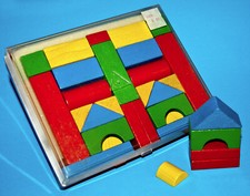 EICHHORN GIOCHI IN LEGNO MATTONI COLORATI ANNI '70 MADE IN W. GERMANY TOYS