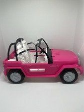 Mattel Barbie Jeep rosa con cinture di sicurezza spiaggia festa 2012 auto sedili bianchi