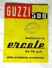 RARO MOTO GUZZI 500 MOTOCARRO ERCOLE DA 15 Q.LI -BROCHURE-DEPLIAN -475-