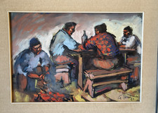 ARTISTA SARDO DIPINTO AD OLIO DI GIUSEPPE IDINI DI PORTOTORRES 47 X 33   CVMAZ