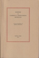 Edizioni. . Gabriele Benincasa, Mariateresa Benincasa. 1973. .