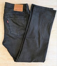Jeans Levis 501 Uomo W34 L32 Neri Regolari Dritti Con Bottone 34x32 100% Cotone
