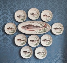 Antico set piatti pesce