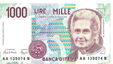 1000 Lire MONTESSORI Lettera A Ciampi-Speziali Banconota FDS