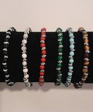 Bracciali in Acciaio e pietre Vere misure da 17 a 21cm venduti singolamente